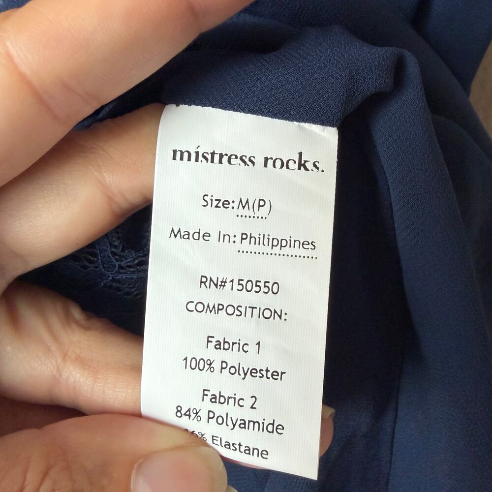 Mistress Rocks Navy Asymmetric Corset Mini Dress NWT NEW Size M - Picture 6 of 6